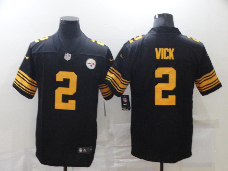 Men Pittsburgh Steelers #2 Vick Black yellow Nike Limited Vapor Untouchable NFL Jerseys->youth nfl jersey->Youth Jersey